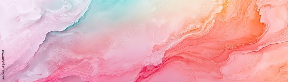 Poster a vibrant and soft abstract background showcasing fluid art in pastel colors, perfect for digital an