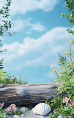 Product display Plant elements display table background