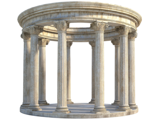a circular structure with columns