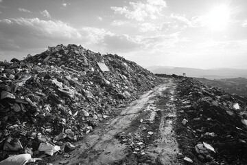 Waste landfill illustration created with Generative AI