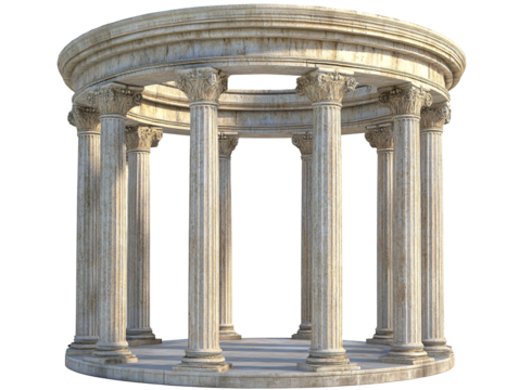 a circular structure with columns