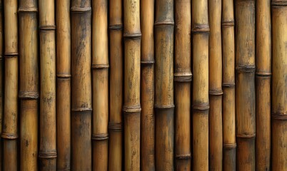 Fototapeta premium Natural bamboo texture showcasing various hues and alignments against a rustic background