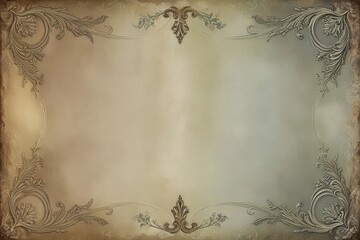 Obraz premium Antique Scroll Design with Fading Details and Intricate Vintage Borders