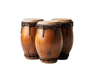 a group of wooden drums