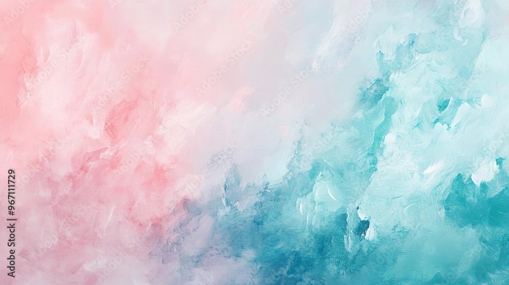 Poster a soft gradient of pink and teal creates a tranquil and modern abstract background for various desig