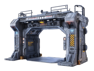 a metal gate with a white background