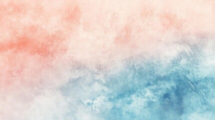 Naklejka premium Abstract watercolor texture featuring soft pastel shades of coral and blue, perfect for backgrounds or artistic projects.