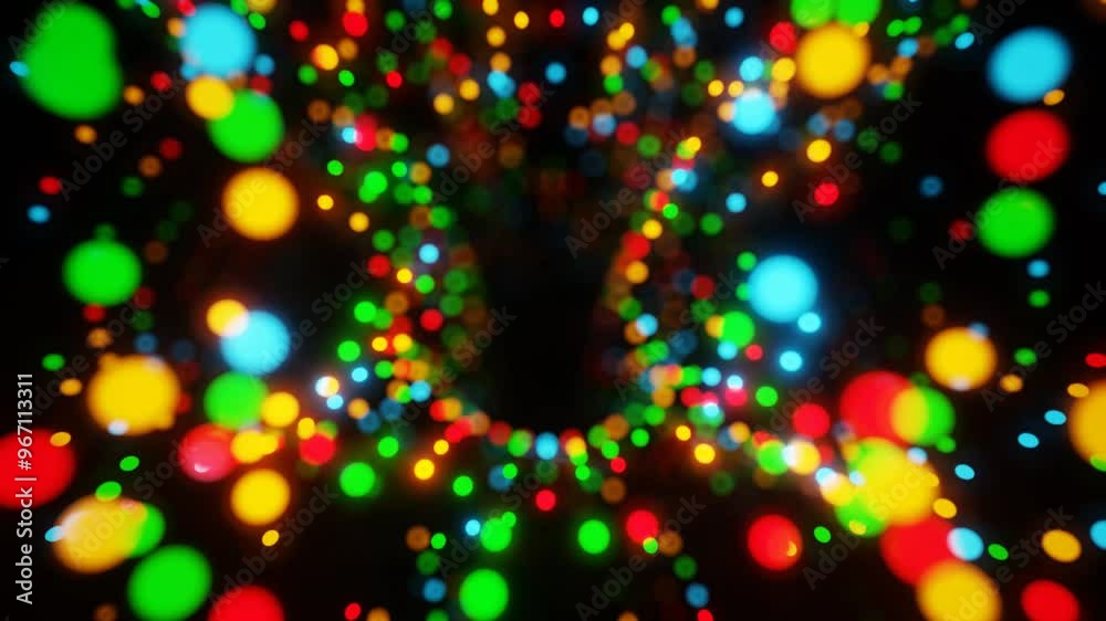 Aufkleber colorful abstract light bokeh on dark background
