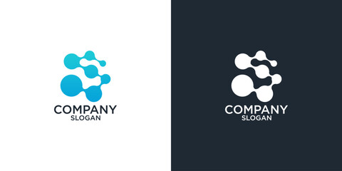 letter s molecule abstract logo vector design