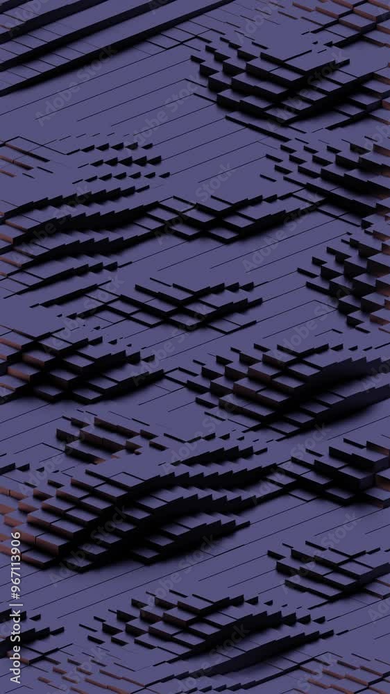 Poster Abstract Geometric Grid with 3D Cubes