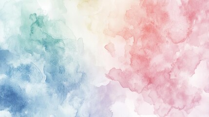 Fototapeta premium Vibrant watercolor abstract background showcasing soft hues of blue, green, pink, and yellow, perfect for creative projects.