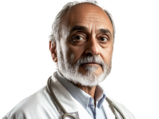 a man with a beard and a stethoscope around his neck