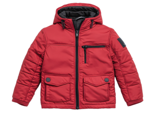 a red jacket with a black zipper