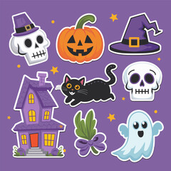 Creepy & Cute Halloween Vector Sticker Collection