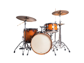 a drum set with a white drum set