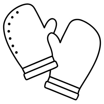 recommend clip art: oven mitts outline coloring book page line art illustration digital drawing