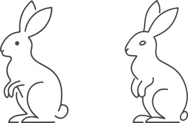 Victor's rabbit line art illustration on a white background