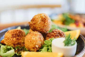 Deep fried cheese balls