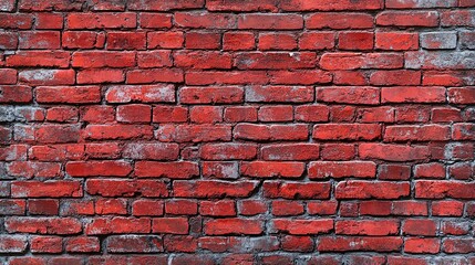 A close-up view of a textured red brick wall, showcasing the rustic charm and character of vintage architecture.