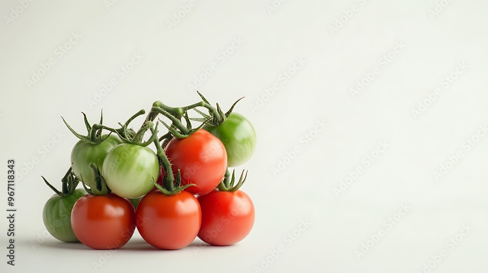 Wall mural branch of ripe and green tomatoes