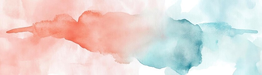 Fototapeta premium A beautiful watercolor blend of soft red and blue hues, creating a calming and artistic abstract background.