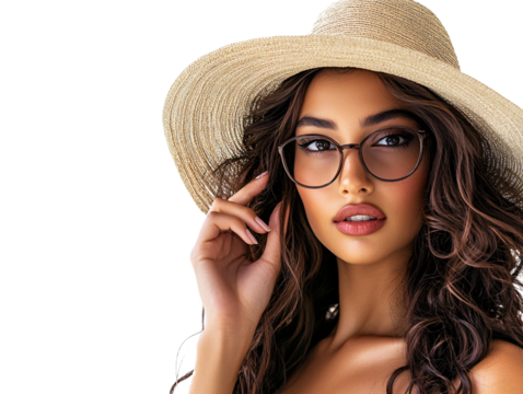 a woman wearing a hat and glasses