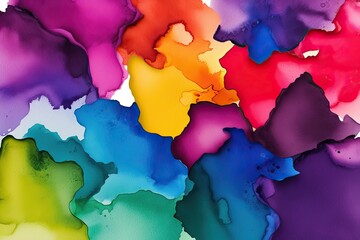 Obraz premium Vibrant Watercolor Texture with Bright Colors for Creative Backgrounds