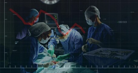 Animation of financial data processing over diverse surgeons - Powered by Adobe