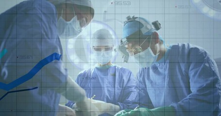 Animation of financial data processing over diverse surgeons - Powered by Adobe