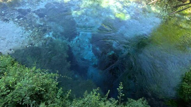 Blue eye river, Albania. Fairy magical river with Turquoise and green water in Muzine, Finiq, Albania, Europe.