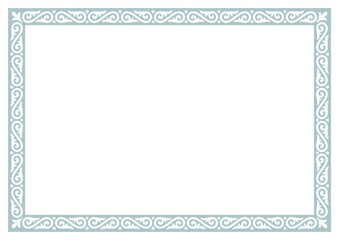 Vector elegant rectangle frame in oriental style with place for text. Isolated on white background