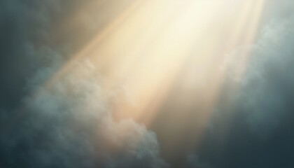 Fototapeta premium soft dreamy ambiance with glowing light beams through abstract smoky background