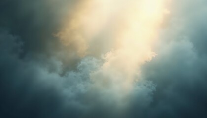 dreamlike blue-gray smoky effect with ethereal light beams