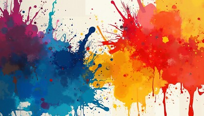 Fototapeta premium dynamic abstract background with overlapping vibrant paint splashes