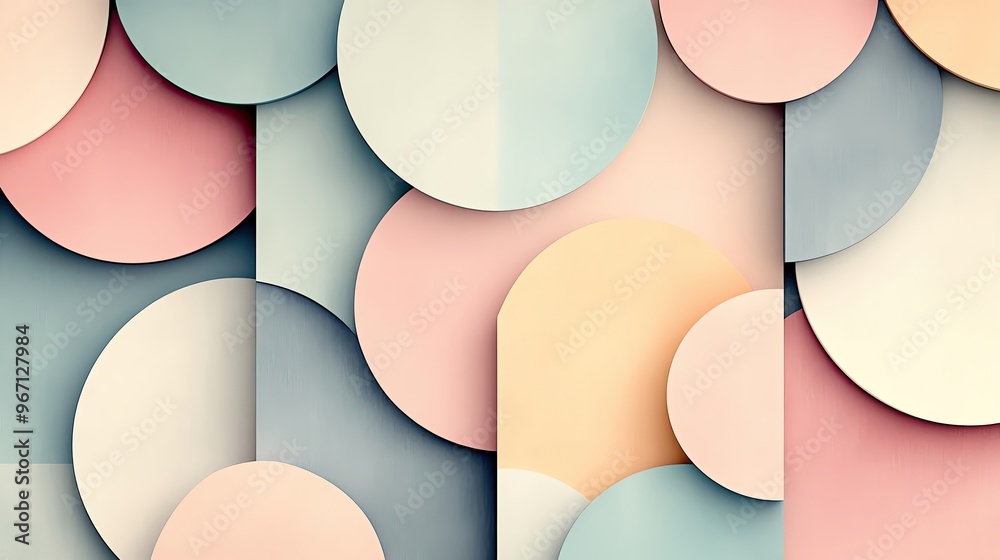Poster a modern abstract pattern featuring soft pastel circles creating a visually striking design perfect 