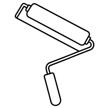 recommend clip art: paint roller outline coloring book page line art illustration digital drawing