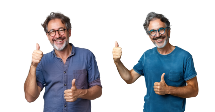 man showing thumbs up - Powered by Adobe