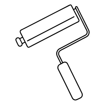 recommend clip art: paint roller outline coloring book page line art illustration digital drawing