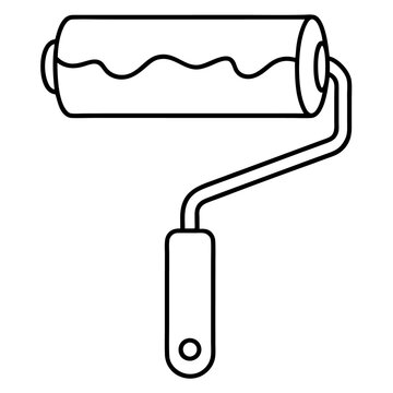 recommend clip art: paint roller outline coloring book page line art illustration digital drawing