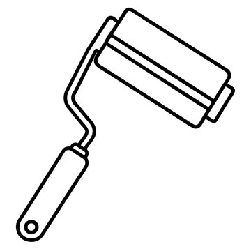 recommend clip art: paint roller outline coloring book page line art illustration digital drawing