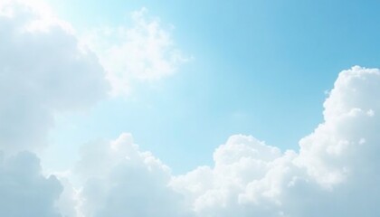 serene blue and white cloud background with gentle gradients, dreamlike and calming with copy space