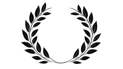 Fototapeta premium Black and White Laurel Wreath