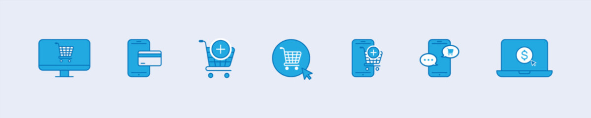 set of online shopping icon. vector illustration	