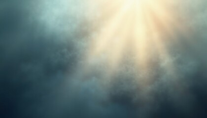Fototapeta premium smoky ambiance with ethereal light beams in muted blues and grays