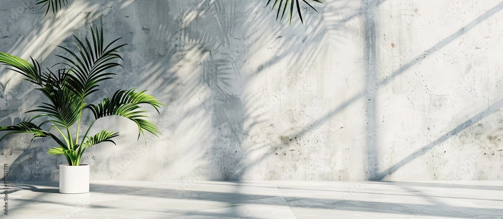 Canvas Prints plants shadow against concrete with copy space image