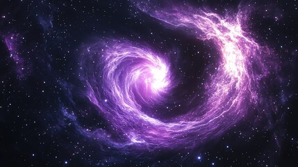 Obraz premium A stunning swirl of vibrant purple hues in a cosmic setting, showcasing the beauty of the universe and its mysterious depths.