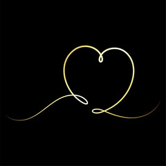Golden heart is a beautiful symbol of love