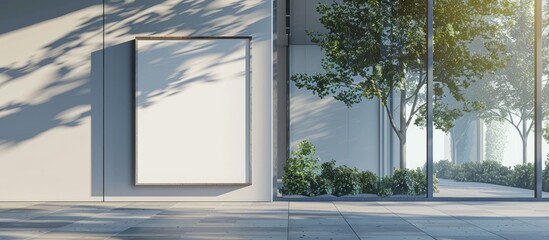 Obraz premium Mockup of an art exhibition advertisement sign with an editable blank design in high quality JPG format with a copy space image