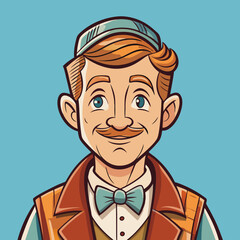 Obraz premium retro man vintage vector illustration
