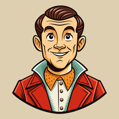retro man vintage vector illustration